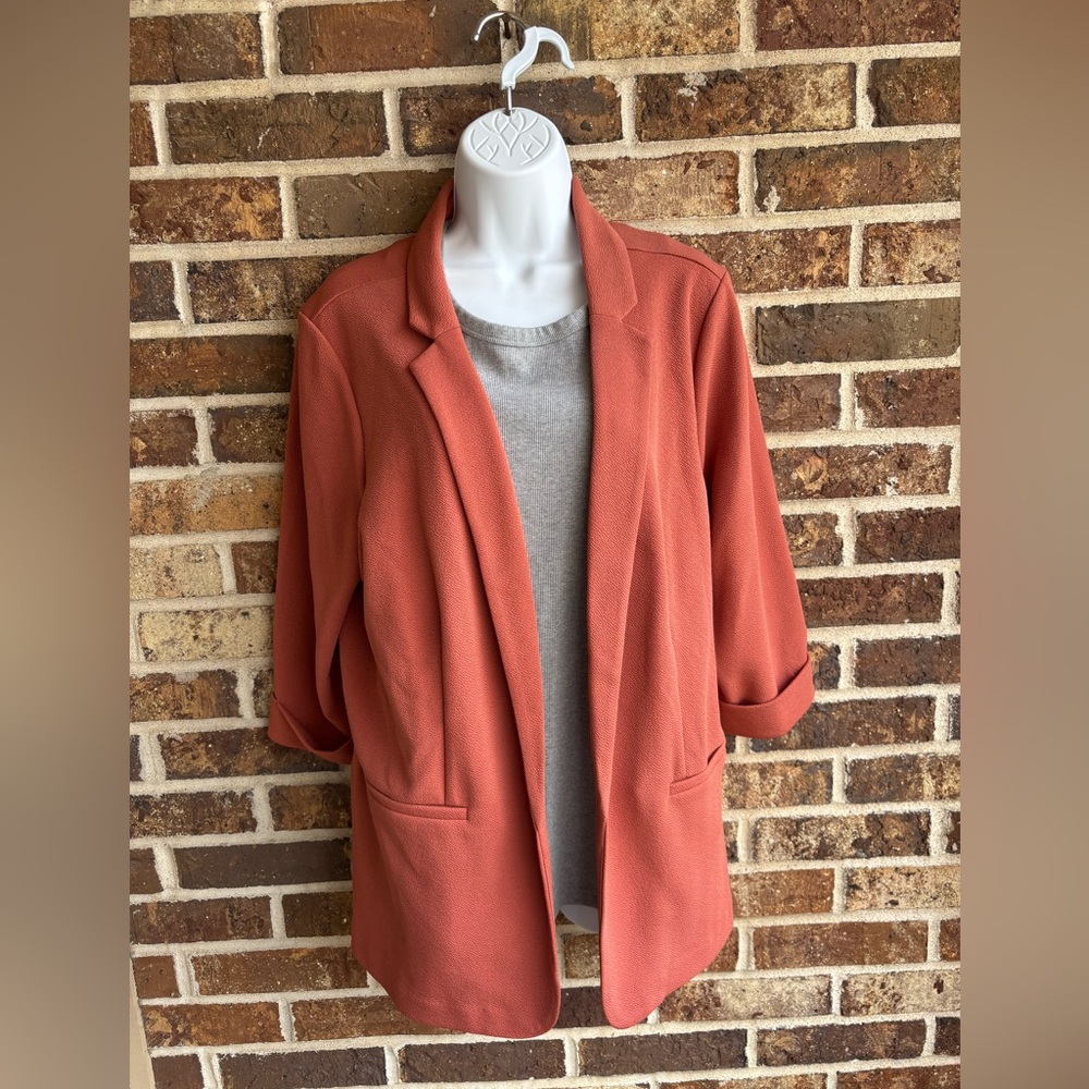 Maurices Coral Blazer Classic Lapel 3/4 Sleeves